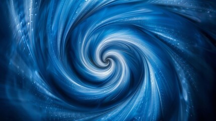 Poster - Blue abstract background featuring a swirling, vortex-like pattern with dynamic spirals and curved movements can be used as a unique wallpaper design.