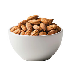 Sticker - almonds on plate on white background
