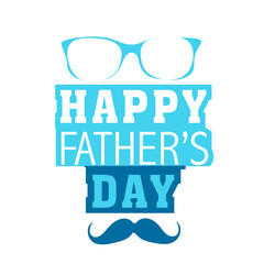 Poster - Happy Father's Day Greeting Card with Goggles, Mustache Illustration.