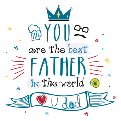 Sticker - Happy Fathers Day Concept.