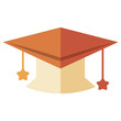 graduation hat flat icon