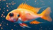 Vibrant Flat Design Fish in Analogous Color Scheme