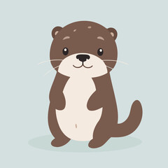 Wall Mural - Cute Otter vector illustration of a for toddlers books