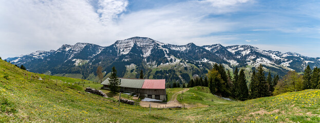 Sticker - Beautiful panoramic circular hiking trail to the Denneberg at the Nagelfluhkette near Oberstaufen Steibis