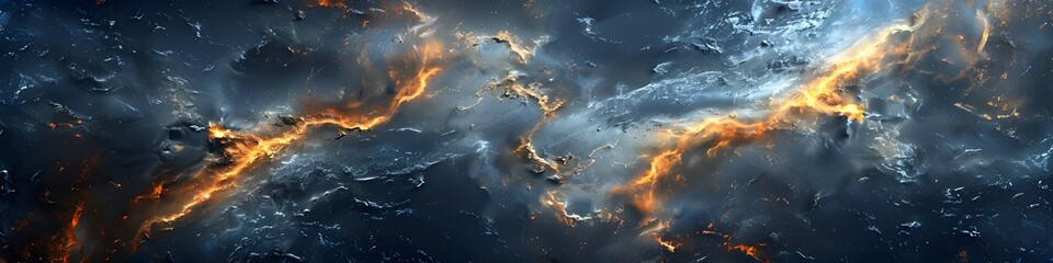 Aufkleber - Dynamic Marble Texture with Dramatic Swirls and Fiery Accents