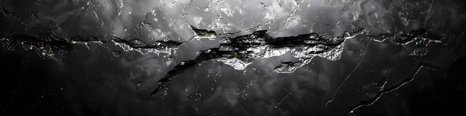 Aufkleber - Monumental Marble Masterpiece:Dramatic Black and White Abstract Texture and Pattern Photography