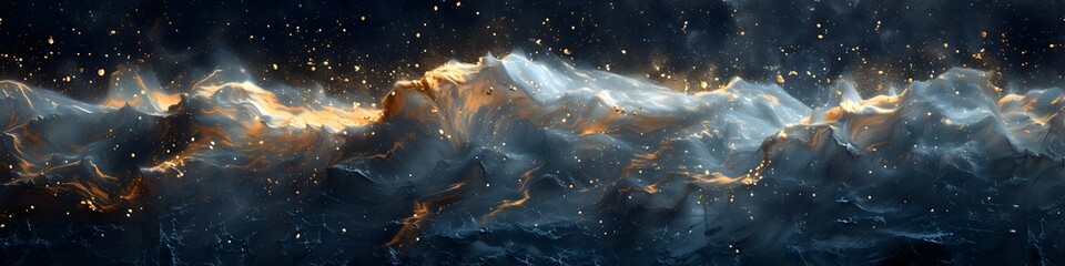 Aufkleber - Dramatic Swirling Marble Texture with Cosmic Nebula-like Background