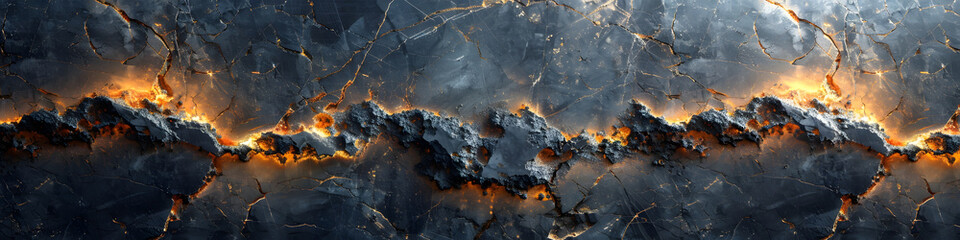 Poster - Fiery Marble Inferno:Dramatic Fractal Textures Ablaze with Molten Energy and Volcanic Intensity