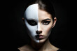 beautiful young woman in carnival mask. mysterious girl. Halloween