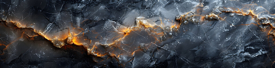 Aufkleber - Black Marble Textured Abstract Background with Dramatic Fiery Patterns and Geometric Cracked Designs for Premium,Elegant and Luxurious