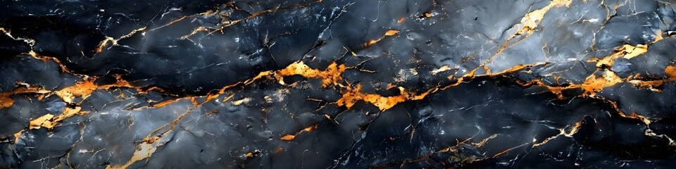 Aufkleber - Exquisite Black Marble Texture with Dramatic Golden Veins Showcasing Premium Natural Stone Pattern for Luxury Interior Design