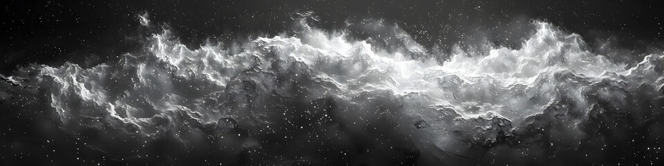Poster - Captivating Marble Texture Background with Monochromatic Swirls and Ethereal Atmospheric Charm
