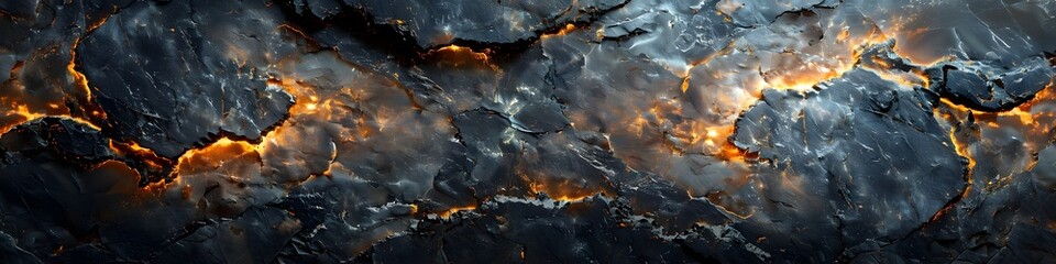 Aufkleber - Dramatic Black Marble Textured Background with Intricate Cracks and Veins Showcasing the Natural Beauty of Stone