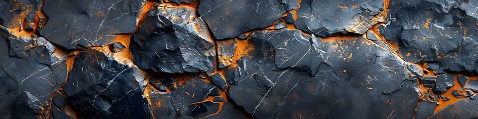 Aufkleber - Dramatic Dark Marble Texture with Intricate Cracked and Fractured Abstract Pattern