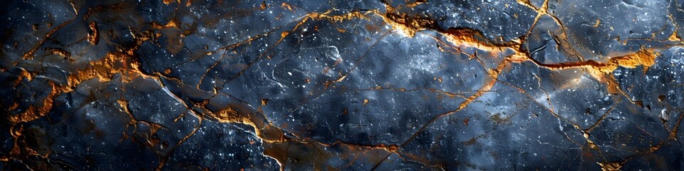 Leinwandbilder - Captivating Black Marble Texture with Intricate Golden Veins and Patterns for Luxury Interior Design and High-End Decor