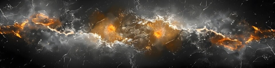 Poster - Cosmic Inferno:Blazing Nebula Explosion in Turbulent Galaxy Backdrop