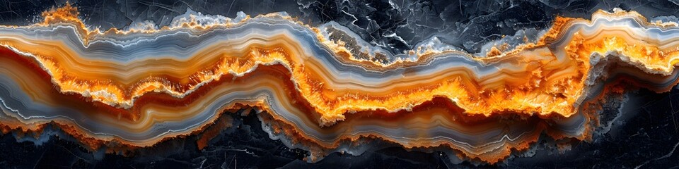 Poster - Vibrant Swirling Patterns of Multicolored Marbled Texture Background with Fiery Orange and Stark Gray Contrasts