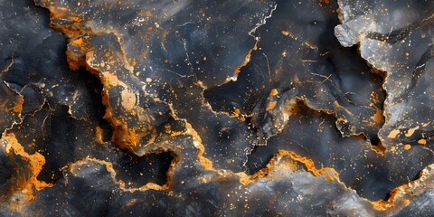 Aufkleber - Captivating Marble Backdrop:Mesmerizing Patterns of Black,Gold,and Copper in a Natural Stone Composition