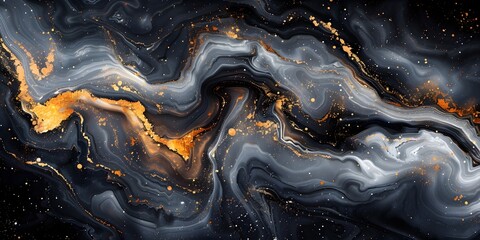 Aufkleber - Captivating Abstract Marble Backdrop with Shimmering Golden Veins and Swirling Patterns