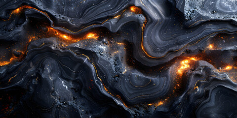 Leinwandbilder - Mesmerizing Monochromatic Marble Masterpiece:Captivating Fluid Flows and Ethereal Depths