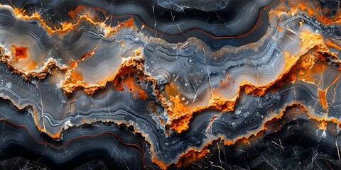 Fototapete - Mesmerizing Molten Marble Masterpiece:A Captivating Natural Phenomenon in Fiery Splendor
