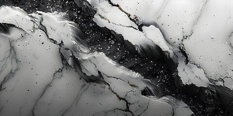 Aufkleber - Mesmerizing Black and White Marble Abstract with Fluid Swirls and Captivating Textural Interplay