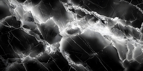 Poster - Dramatic Black Marble Texture with Mesmerizing Swirls and Intricate Patterns