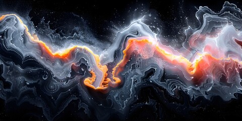 Aufkleber - Fiery Abstract Cosmic Eruption:Captivating Swirls of Molten Lava,Ethereal Plasma,and Surreal Celestial Energies Collide in an Otherworldly Display