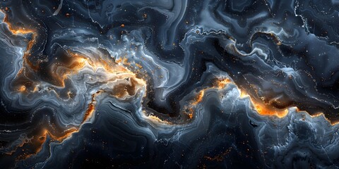 Poster - Dramatic Swirls of Ethereal Marble Textures in Mesmerizing Digital Art Display