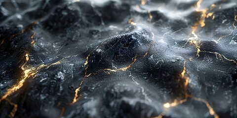 Leinwandbilder - Dramatic and Moody Black Marble Background with Captivating Textures and Intricate Patterns