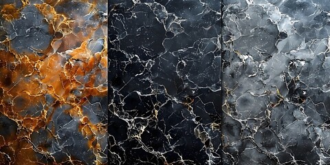 Leinwandbilder - Stunning Black and White Marble Textured Background with Intricate Swirling Patterns and Elegant Contrast for High-End Branding and Advertising