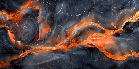Aufkleber - Fiery Marble Mosaic:Dramatic and Energetic Natural Abstract Background