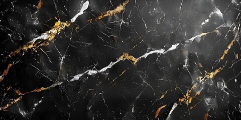 Leinwandbilder - Elegant Black Marble Texture with Golden Veins - Captivating Abstract Backdrop for Luxury Branding,Interior Design,and Premium Product Photography
