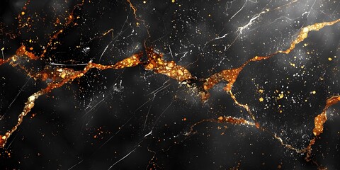 Poster - Captivating Monochrome Marble Backdrop with Dramatic Fissures and Textural Depth for Luxury,Premium,and Contemporary Design