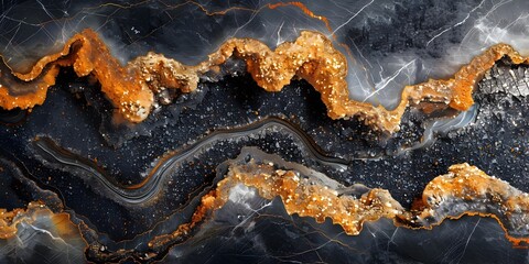 Fototapete - Stunning Abstract Marble Texture with Vibrant Geological Formations and Intricate Fractal Patterns