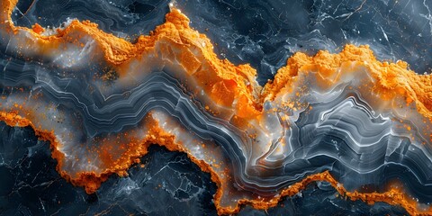 Poster - Captivating Fiery Marble Texture with Mesmerizing Fluid Swirls and Dynamic Energy