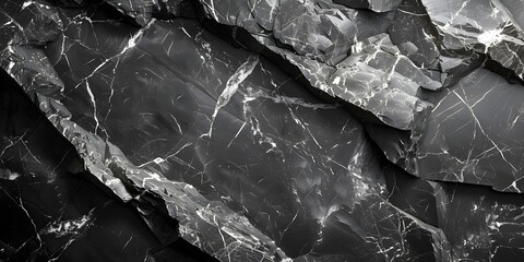 Leinwandbilder - Elegant Black Marble Textured Background with Unique Natural Patterns and Fractures for Luxury Branding,Premium Advertising,and Highend Design