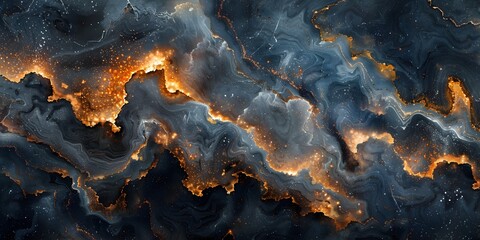 Aufkleber - Captivating Cosmic Eruption of Fiery Marble Textures and Abstract Patterns