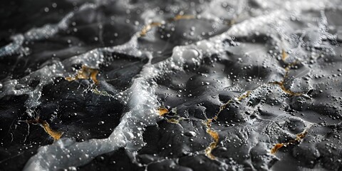 Aufkleber - Captivating Black Marble Texture with Intricate Swirls and Veins,Evoking a Mysterious and Moody Ambiance