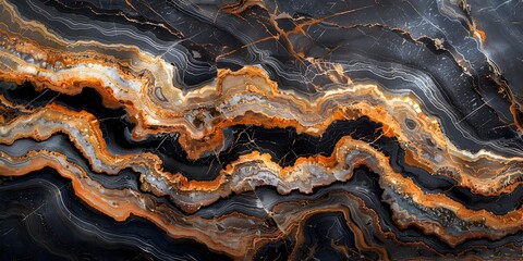 Poster - Captivating Veined Marble Texture Abstract Background with Striking Monochrome Palette
