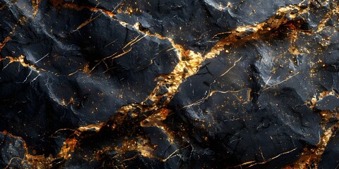 Aufkleber - Black marble with golden veins abstract background with natural texture and pattern for graphic design,interior,architecture,creative projects