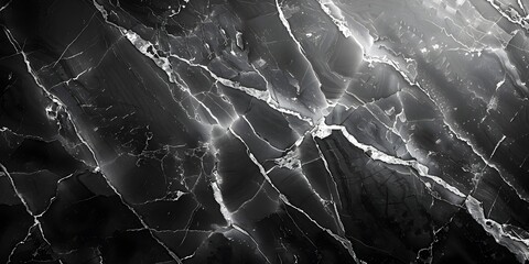 Aufkleber - Elegant Monochrome Marble Texture Background with Dramatic Lighting and Intricate Patterns