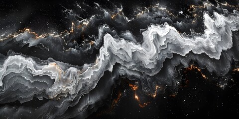 Poster - Black and White Marble Masterpiece:A Swirling Dance of Light and Shadow in Dramatic Monochrome Abstraction