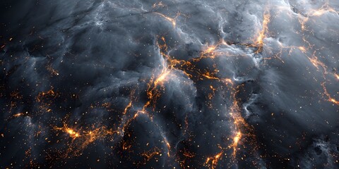 Poster - Dramatic,Fiery Marble Explosion Backdrop with Intense Glowing Fractures and Molten Eruptions on a Dark,Powerful Stone Surface
