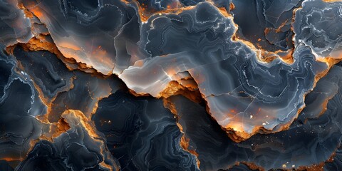 Aufkleber - Mesmerizing Volcanic Marble Swirls with Fiery Hues and Dramatic Textures