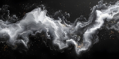 Poster - Captivating Marble Explosion:A Dynamic Monochromatic Swirl of Ethereal Energy and Cosmic Movement
