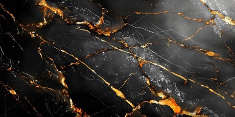 Poster - Exquisite Marble Texture with Golden Veins and Cracked Patterns,Luxurious Sophisticated Background for Premium Design