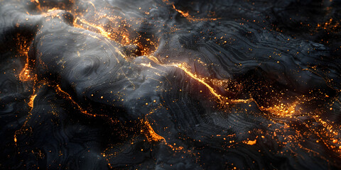 Poster - Mesmerizing Marble Background with Swirling,Fiery Fractal Patterns Exuding Dramatic Energy and Intensity