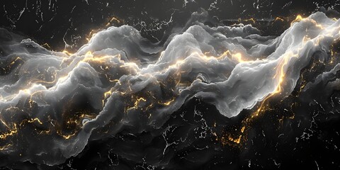 Poster - Dramatic Marble Storm:An Ethereal Fusion of Light and Shadow in a Dynamic,Cosmic Backdrop