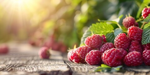 Growing raspberries on a small, sustainable, organic farm. Generative Ai